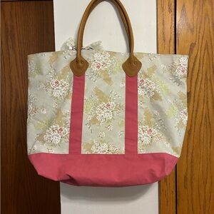 L.L. Bean Floral Tote with Pink